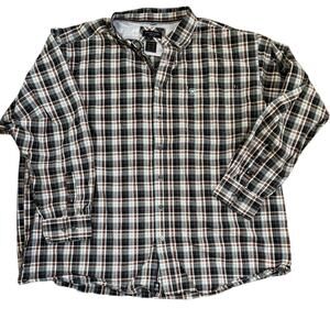 Ariat 3xl Men’s Shirt Black Brown Plaid EUC Western